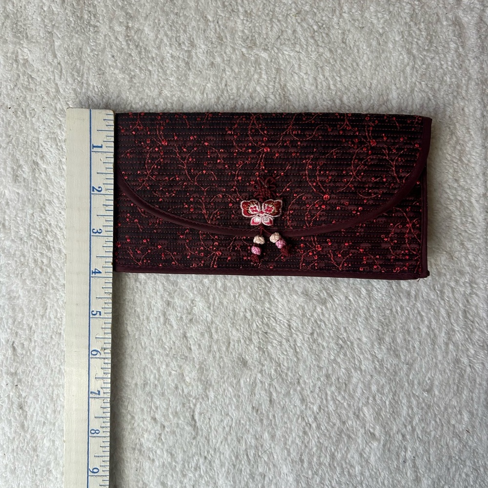 Embroidered Red Wallet - Picture 4 of 7